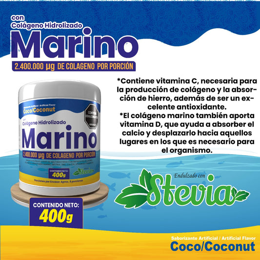 COLAGENO HIDROLIZADO _ MARINO_EN POLVO- Revitaliza Piel, Huesos, Uñas