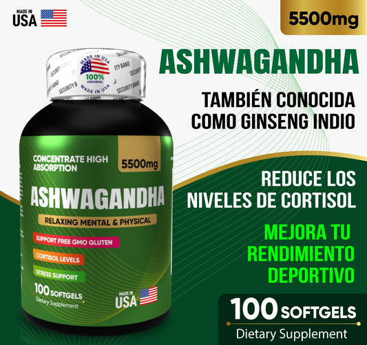 ASHWAGANDHA- Reduce el éstres, la ansiedad y  mejora el sueño. Aumento de energía y resistencia física.